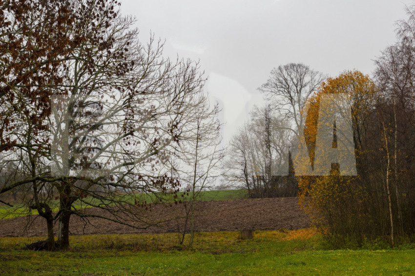 Plowed field in Latvia in autumn